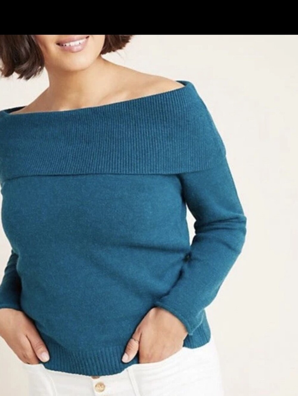 Shelby Pullover Sweater by Anthropologie dark Teal S P2p17 L21 GOOD CONDITION